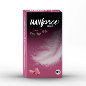 Manforce Ultra Feel Bubblegum Flavoured Condoms 10's Pack